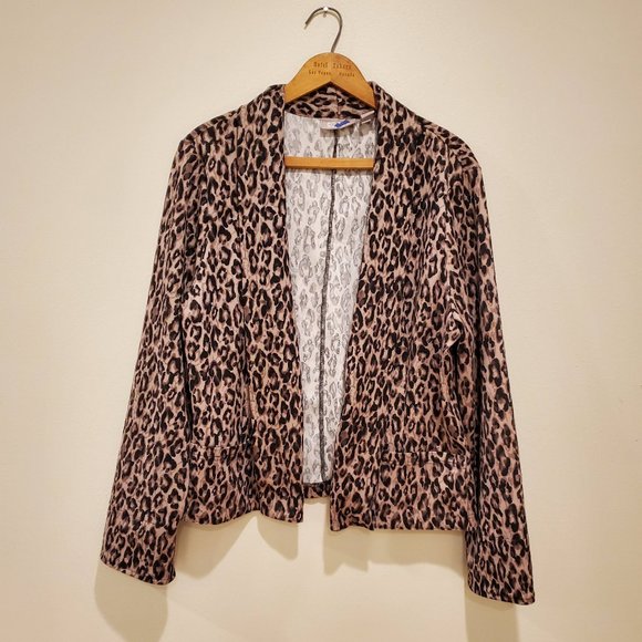 Chico's Jackets & Blazers - Chicos Leopard Print Cotton Blazer, EUC